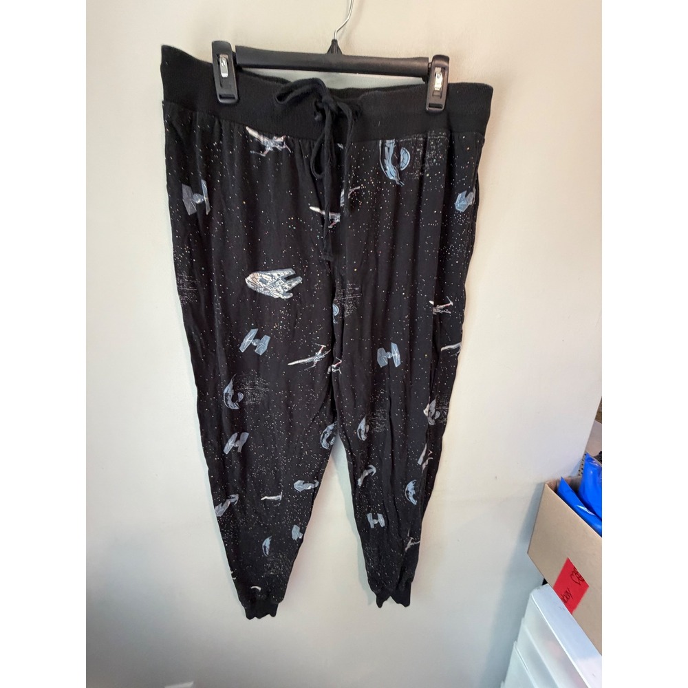 Disney Store‎ Star Wars Mens Pajama Joggers Millennium Falcon X-Wing Black Large